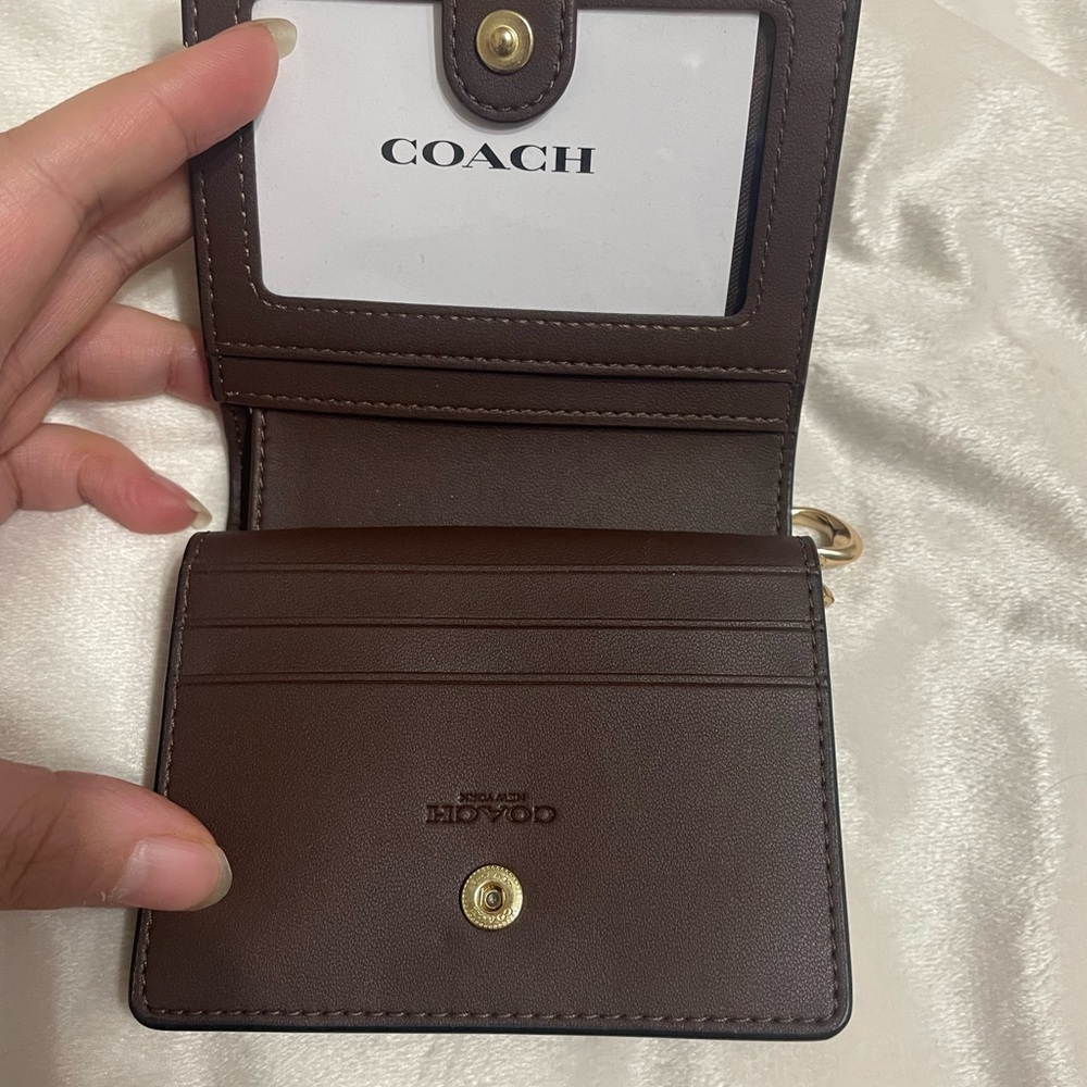 Coach Snap Wallet Brown Signature Chenille - Picture 8 of 10
